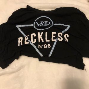 Young and reckless crop top xs